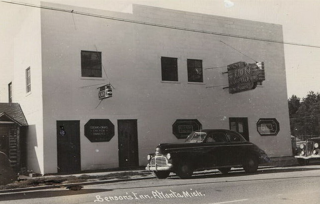 Atlanta Mi Rppc C1940 Bensons Inn Cocktail Bar More A Downtownview (newer photo)